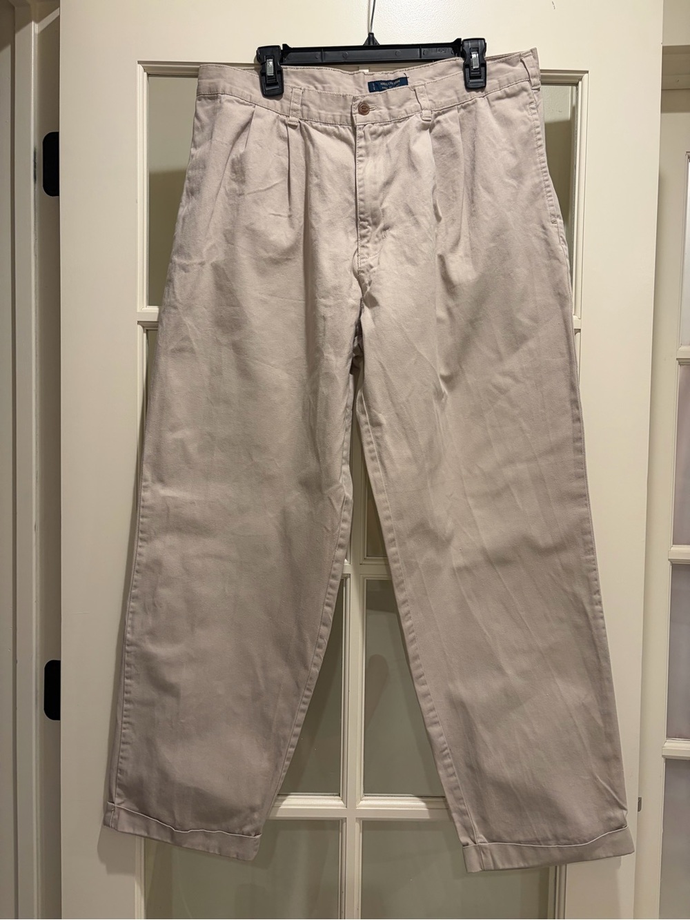 Vintage CHAPS Ralph Lauren Men's Pleated Chinos in Light Beige